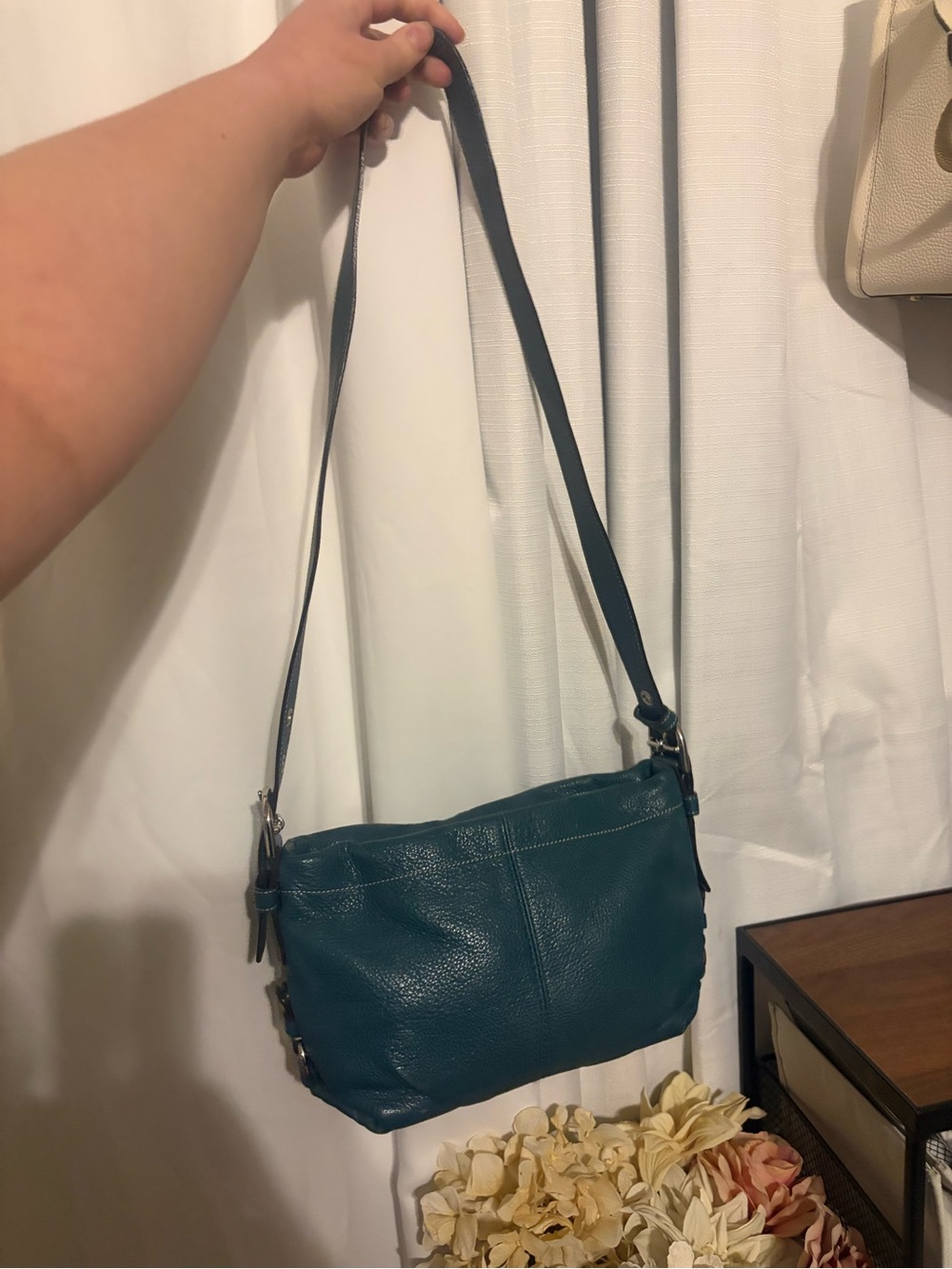 Coach Teal Leather Crossbody Shoulder Bag - Women